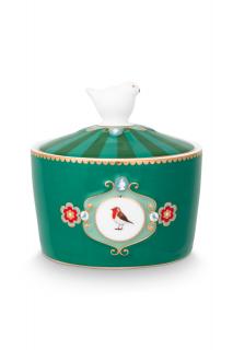 Pip Studio Love Birds cukřenka 300ml, zelená (porcelánová cukřenka s víčkem 300ml)