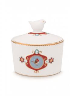 Pip Studio Love Birds Medallion cukřenka, bílá (porcelánová cukřenka s víčkem 300ml)