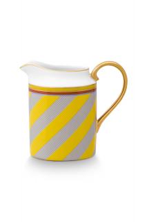 Pip Studio Pip Chique Stripes mlékovka 260ml, žlutá (Porcelánová mlékovka 260 ml)