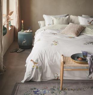 Pip Studio povlečení Little Birds White 200 x 200 + 2x70x90, bavlněný perkál (Luxusní perkálové povlečení na francouzskou postel)