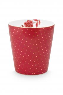 Pip Studio Royal dots hrnek bez ucha 230ml, růžovo-bílý (hrnek bez ucha z tenkostěnného porcelánu)