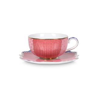 Pip Studio Royal Multi espresso šálek s podšálkem 125ml, růžový (espresso hrnkek s talířkem)