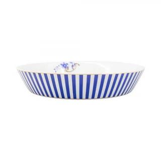 Pip Studio Royal stripes hluboký talíř ∅21,5cm, bílo-modrý (Hluboký porcelánový talíř)