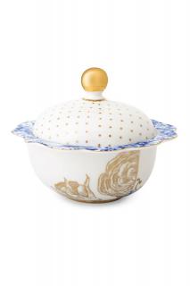 Pip Studio Royal White cukřenka 235ml, bílo-modrá (porcelánová cukřenka)