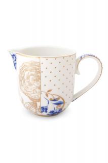 Pip Studio Royal White mlékovka 260ml, bílo-modrá (porcelánová mlékovka)