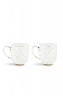 Pip Studio Royal White set 2 hrnků 260ml, bílý (dárková sada 2 hrnků)