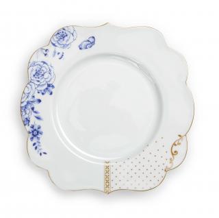 Pip Studio Royal White talíř Ø23,5cm, bílý (krásný porcelánový talíř)