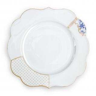 Pip Studio Royal White talíř Ø28cm, bílý (krásný porcelánový talíř)