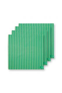 Pip Studio Stripes Green set 4ks látkových ubrousků 40x40cm, zelený (Látkové ubrousky)