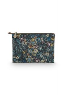 Pip Studio Tutti i Fiori kosmetický pouch, modrý (Středně velký kosmetický pouch 24x1x15,5cm)