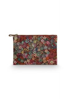 Pip Studio Tutti i Fiori kosmetický pouch, růžový (Středně velký kosmetický pouch 24x1x15,5cm)