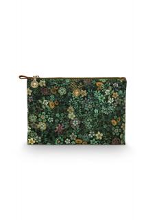 Pip Studio Tutti i Fiori kosmetický pouch, zelený (Středně velký kosmetický pouch 24x1x15,5cm)