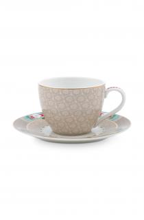 stylový šálek na espresso z tenkostěnného porcelánu