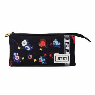 BTS | Pouzdro polstrované "BT21 Squad" Triple, černé