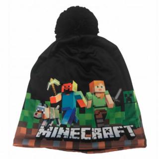 Čepice dětská MINECRAFT, tmavá, 48-52