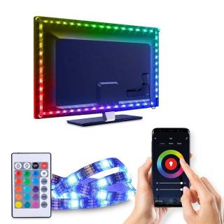 Svítící LED pásek za televizi, měnitelná barva světla, wifi ovládání přes telefon, 4x50 cm, USB