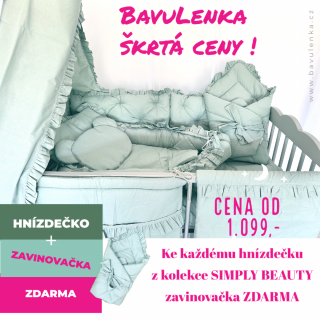 SIMPLY BEAUTY Hnízdečko + zavinovačka ZDARMA (khaki) volánky: 1. bez volánků