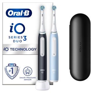 Oral-B iO Series 3 Matt Black/Ice Blue Duo  + Druhá nabíječka ZDARMA