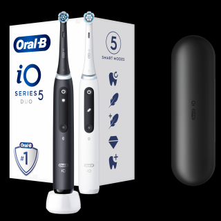 Oral-B iO Series 5 Matt Black+Quite White DUO Pack  + Druhá nabíječka ZDARMA