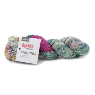 Pletací příze katia Pandora 100g 504 - Green beige-Orange-Fuchsia