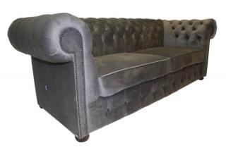 Sedací souprava Chesterfield Classic XL Antrazit - 3 místná pohovka