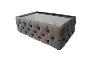 Sedací souprava Chesterfield Classic XL Antrazit - Konferenční stolek