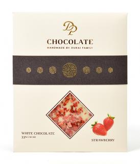 DP chocolate Tabuľková čokoláda Basic biela s jahodami (70g)