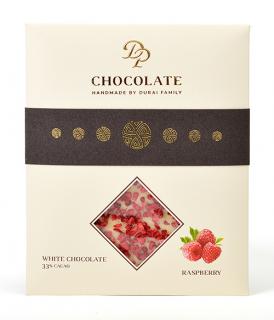 DP chocolate Tabuľková čokoláda Basic biela s malinami (70g)