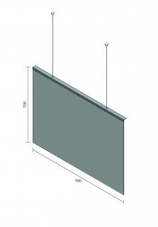 Ochranné přepážky - závěsné Označení - závěsná: COVI I - 980 mm x 700 mm x 5 mm