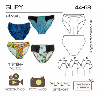 Tištěný střih Caramilla - Pánské slipy 44 - 68