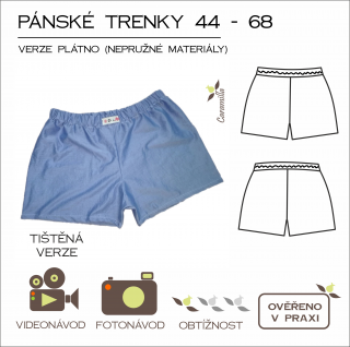 Tištěný střih Caramilla - Pánské trenky – verze plátno 44 – 68