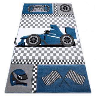 Krásný dětský koberec KINDER - formule 1 - modrý Rozměr koberce: 120x170 cm