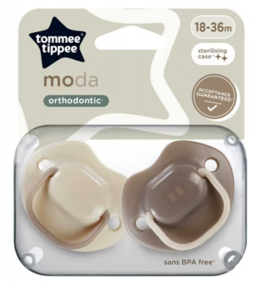 Tommee Tippee - Dudlík silikon Moda 2ks 18-36m Barva: béžová