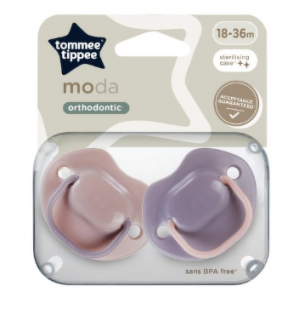 Tommee Tippee - Dudlík silikon Moda 2ks 18-36m Barva: Fialová