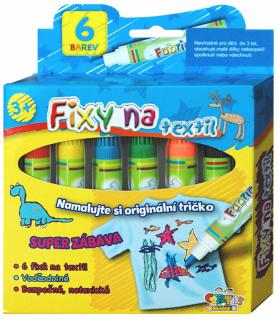 Fixy na textil, 6 ks