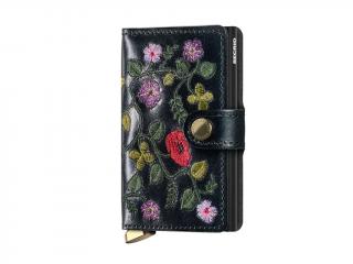 Peněženka Miniwallet Stitched Floral Black  Secrid