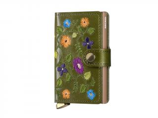 Peněženka Miniwallet Stitched Floral Olive  Secrid