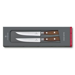 Sada 2 ks steakových nožů Grand Maître Wood vlnkované ostří 12 cm  Victorinox