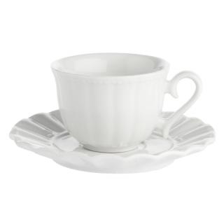 Sada 6 ks porcelánových šálků na kávu Ducale s podšálkem 80 ml  La Porcellana Bianca