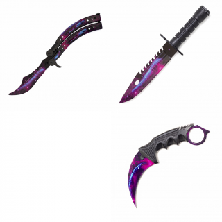 Galaxy Black Trio Set (Motýlek+Karambit+M9)