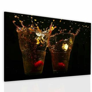 Obraz drink s jahodou Velikost: 100x70 cm