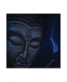 Obraz meditující Buddha - modrý Velikost (šířka x výška): čtverec - 30x30 cm