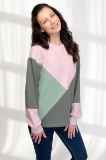 Kojicí mikina Iris Colorblock ružová Velikost: M