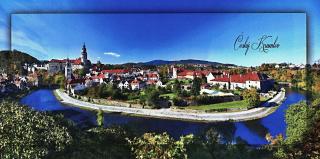 Pohlednice Český Krumlov - meandr Vltavy, široká