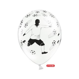 Balónek bílý s fotbalistou 30 cm strong, pastelový