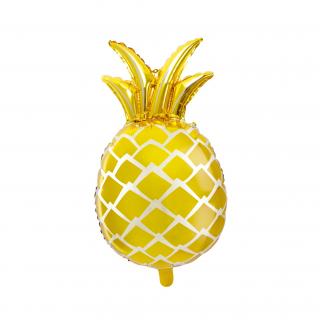 Balónek fóliový Ananas zlatý 38x63 cm, metalický