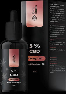 Pure rituals Broad Spectrum CBD olej 5%, 10 ml, 500 mg