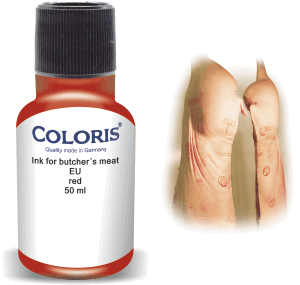 Barva Coloris ® na maso - 50ml Barva inkoustu: ČERVENÁ