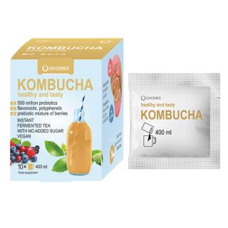 Kombucha 10 x 400 ml - Ovonex (Ovonex Kombucha, osvěžující instantní fermentovaný černý čaj v jednorázových sáčcích ochucený směsí z přírodních bobulí.)