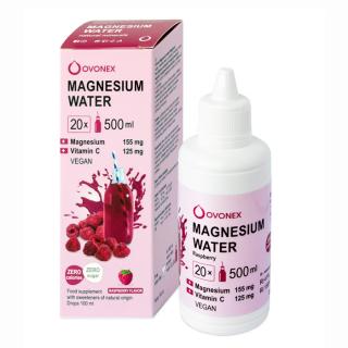 Magnesium water Malina 20 x 500 ml - Ovonex (Kapky pro přípravu osvěžujících mineralizovaných nápojů s vysokým obsahem hořčíku a vítamínu C.)